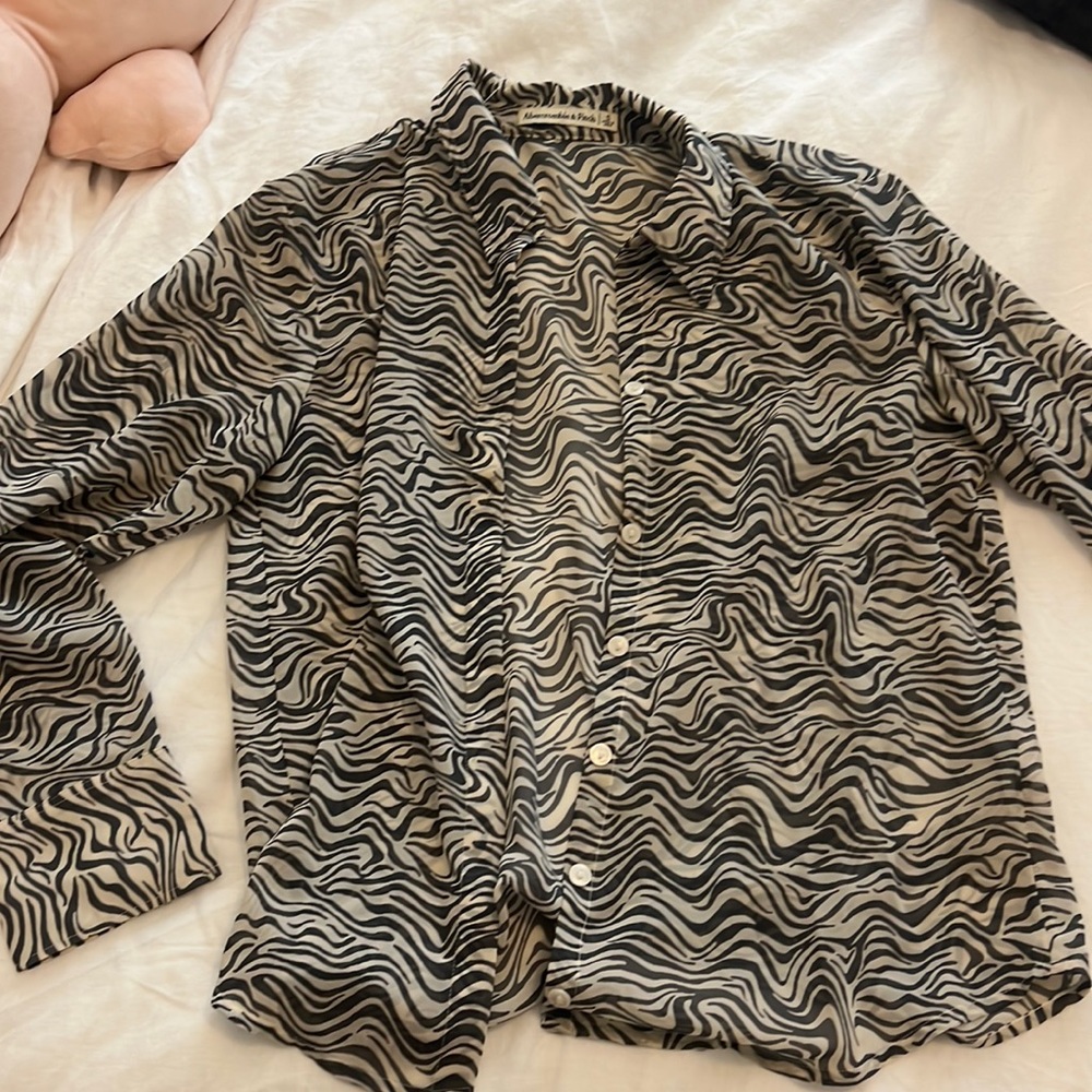 See through button up